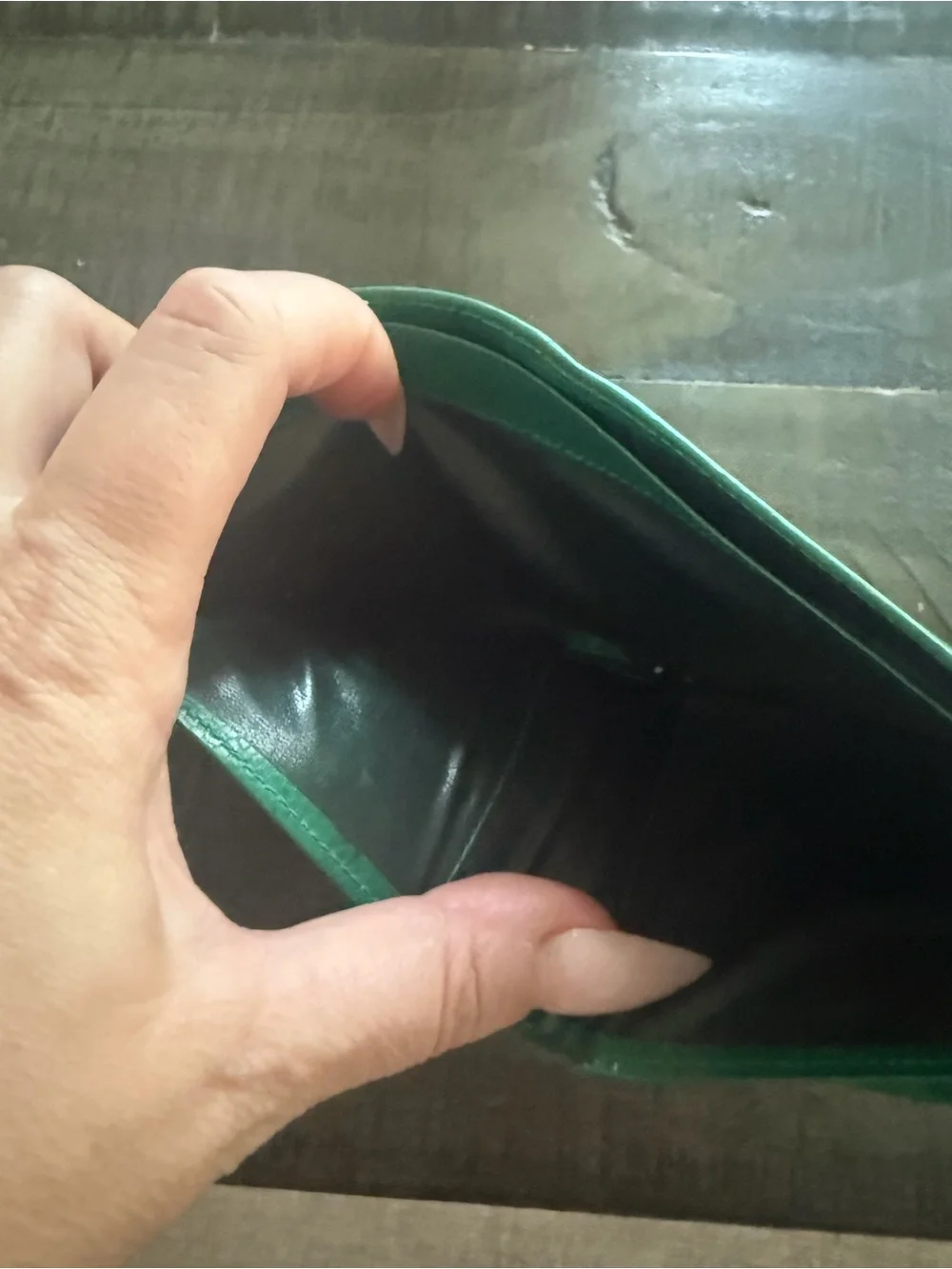 Givenchy Green Leather Wallet with Gold Logo